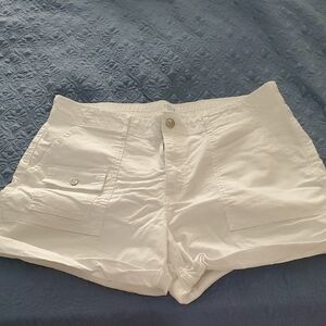 Time and Tru Women's White Cargo Shorts